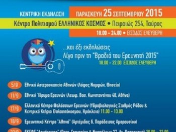 Βραδιά του Ερευνητή 2015 Βραδιά του Ερευνητή 2015