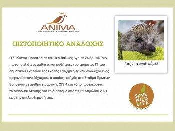 Σχολή Χατζήβεη - Γνωριμία με την Ανιμα - 11/5/2021